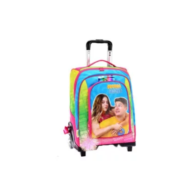 Zaino trolley Ninna e Matti 34,5x25x52 cm con manico telescopico, ruote, spallacci traspiranti, licenza ufficiale