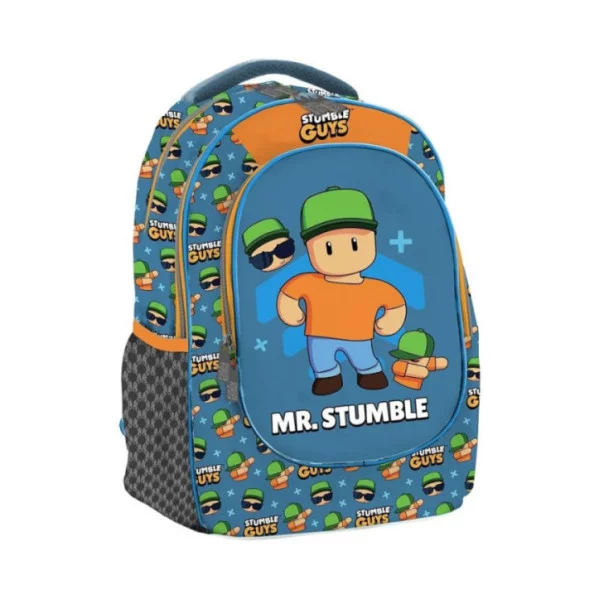 Zaino scuola Maricart Stumble Guys ovetto 32x21,5x42 cm con 2 scomparti, imbottito, licenza ufficiale, per elementari