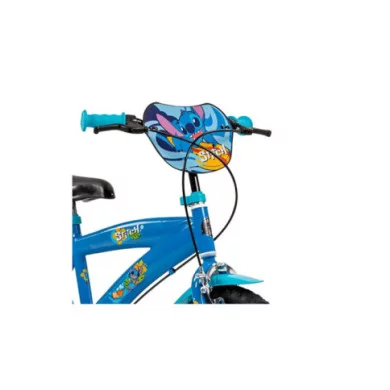 Bicicletta Bambini 14" Disney Stitch con 2 Freni, Stabilizzatori e Accessori – Età 4-6 Anni
