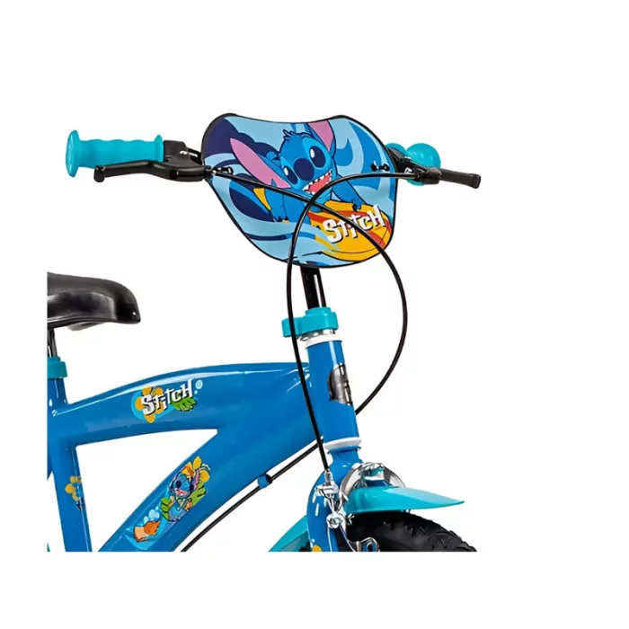 Bicicletta Bambini 16" Disney Stitch con Freni, Stabilizzatori e Accessori