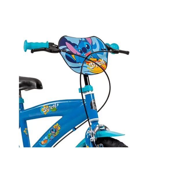 Bicicletta Bambini 16" Disney Stitch con Freni, Stabilizzatori e Accessori