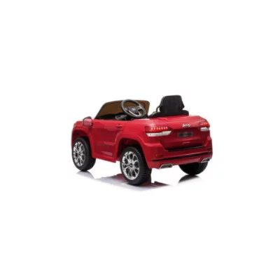 Auto Elettrica per Bambini 12V Jeep Grand Cherokee Rossa con Sedili in Pelle, Luci LED, Suoni e Telecomando