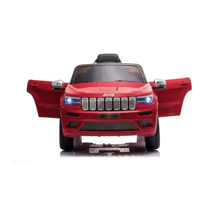 Auto Elettrica per Bambini 12V Jeep Grand Cherokee Rossa con Sedili in Pelle, Luci LED, Suoni e Telecomando