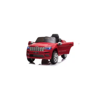 Auto Elettrica per Bambini 12V Jeep Grand Cherokee Rossa con Sedili in Pelle, Luci LED, Suoni e Telecomando