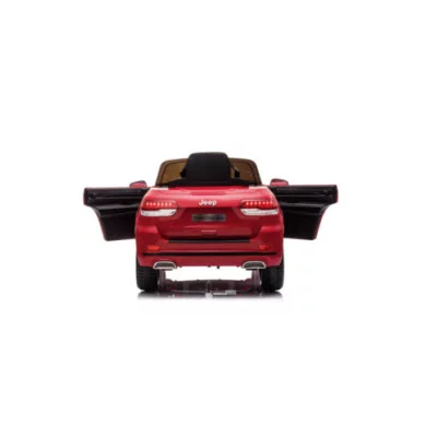 Auto Elettrica per Bambini 12V Jeep Grand Cherokee Rossa con Sedili in Pelle, Luci LED, Suoni e Telecomando