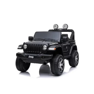 Auto Elettrica per Bambini Jeep Rubicon Nera 12V con Telecomando, Porte Apribili, Luci LED e Bluetooth
