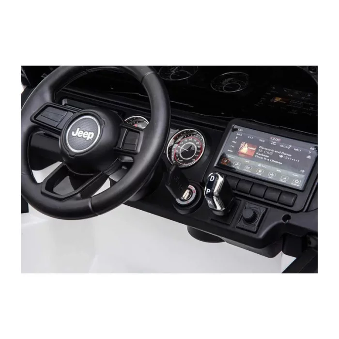 Auto Elettrica per Bambini Jeep Rubicon Nera 12V con Telecomando, Porte Apribili, Luci LED e Bluetooth