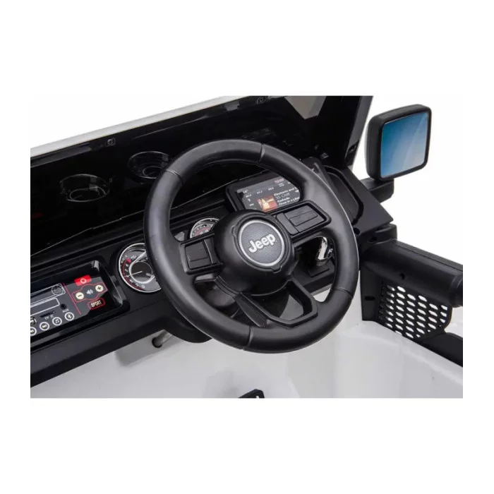 Auto Elettrica per Bambini Jeep Rubicon Nera 12V con Telecomando, Porte Apribili, Luci LED e Bluetooth