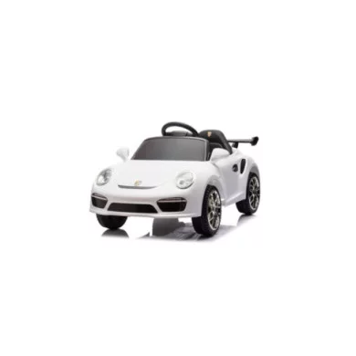 Auto Elettrica per Bambini Porsche Ruf Small 12V Bianca con Telecomando, Sedile in Pelle, Luci LED e Suoni