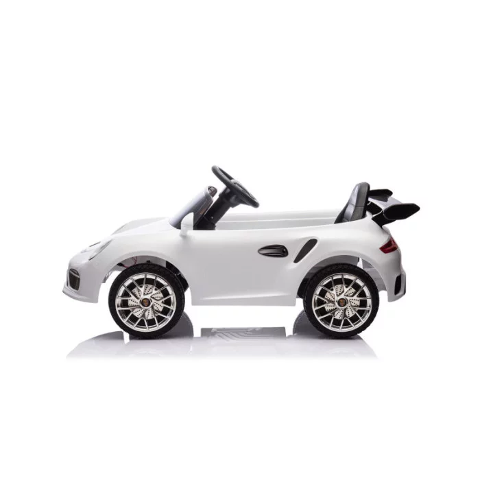 Auto Elettrica per Bambini Porsche Ruf Small 12V Bianca con Telecomando, Sedile in Pelle, Luci LED e Suoni