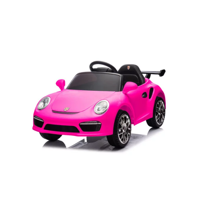 Auto Elettrica Bambini Porsche Ruf Small 12V Rosa con Telecomando, Sedile in Pelle, Luci LED, Suoni e Licenza