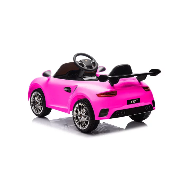 Auto Elettrica Bambini Porsche Ruf Small 12V Rosa con Telecomando, Sedile in Pelle, Luci LED, Suoni e Licenza