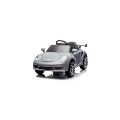 Auto Elettrica Bambini Porsche Ruf Small 12V Grigia con Telecomando, Sedile in Pelle, Luci LED, Suoni e Licenza