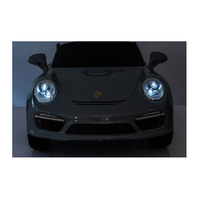 Auto Elettrica Bambini Porsche Ruf Small 12V Grigia con Telecomando, Sedile in Pelle, Luci LED, Suoni e Licenza