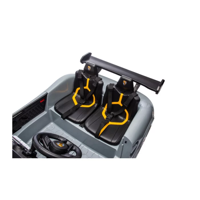 Auto Elettrica Bambini Porsche Ruf Big 24V Grigia con 2 Posti, MP4, Sedili in Pelle, Telecomando e Porte Apribili