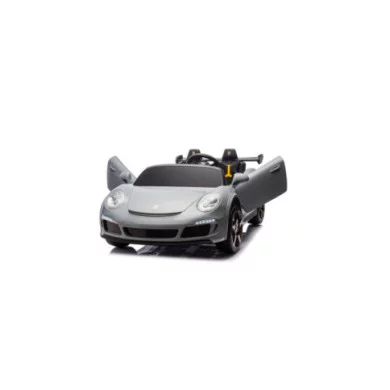 Auto Elettrica Bambini Porsche Ruf Big 24V Grigia con 2 Posti, MP4, Sedili in Pelle, Telecomando e Porte Apribili