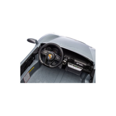 Auto Elettrica Bambini Porsche Ruf Big 24V Grigia con 2 Posti, MP4, Sedili in Pelle, Telecomando e Porte Apribili