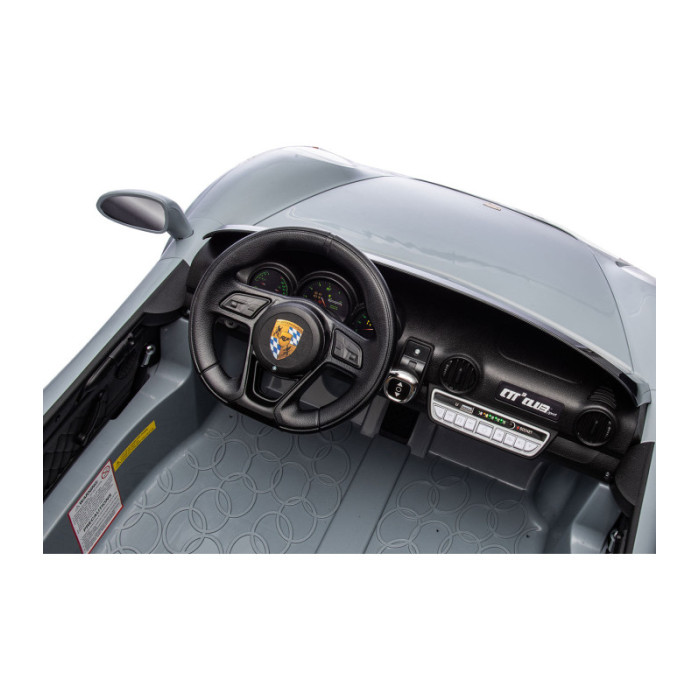 Auto Elettrica Bambini Porsche Ruf Big 24V Grigia con 2 Posti, MP4, Sedili in Pelle, Telecomando e Porte Apribili