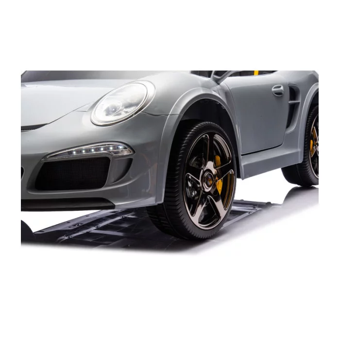 Auto Elettrica Bambini Porsche Ruf Big 24V Grigia con 2 Posti, MP4, Sedili in Pelle, Telecomando e Porte Apribili