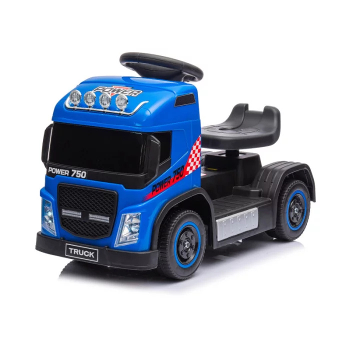 Camion Elettrico per Bambini 6V Small Truck Blu con Luci LED, Suoni, Retromarcia e Caricabatterie Incluso