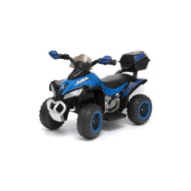 Mini Quad Elettrico per Bambini 6V Blu Kid Go Deluxe con Luci, Musica, 4 Ruote Stabili e Portapacchi Posteriore