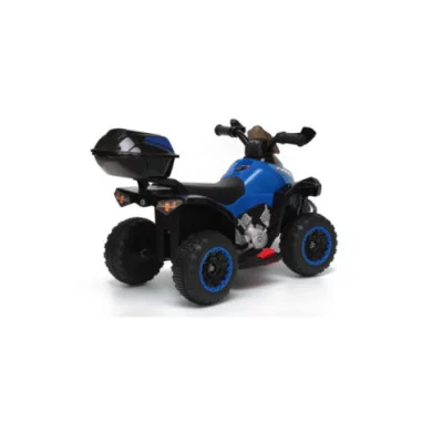 Mini Quad Elettrico per Bambini 6V Blu Kid Go Deluxe con Luci, Musica, 4 Ruote Stabili e Portapacchi Posteriore