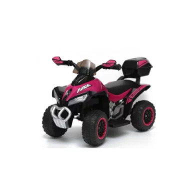 Mini Quad Elettrico per Bambini 6V Rosa Kid Go Deluxe con Luci, Musica, 4 Ruote Stabili e Portapacchi Posteriore