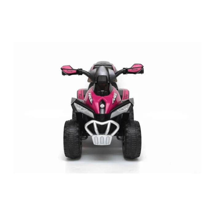 Mini Quad Elettrico per Bambini 6V Rosa Kid Go Deluxe con Luci, Musica, 4 Ruote Stabili e Portapacchi Posteriore