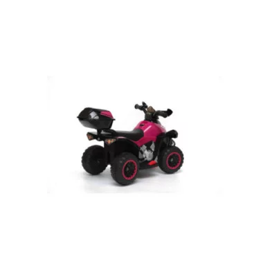 Mini Quad Elettrico per Bambini 6V Rosa Kid Go Deluxe con Luci, Musica, 4 Ruote Stabili e Portapacchi Posteriore