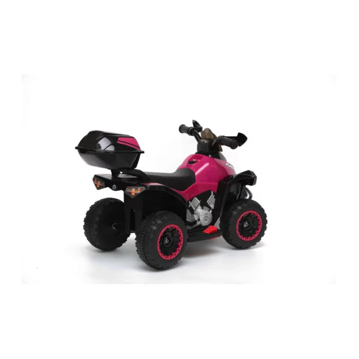 Mini Quad Elettrico per Bambini 6V Rosa Kid Go Deluxe con Luci, Musica, 4 Ruote Stabili e Portapacchi Posteriore