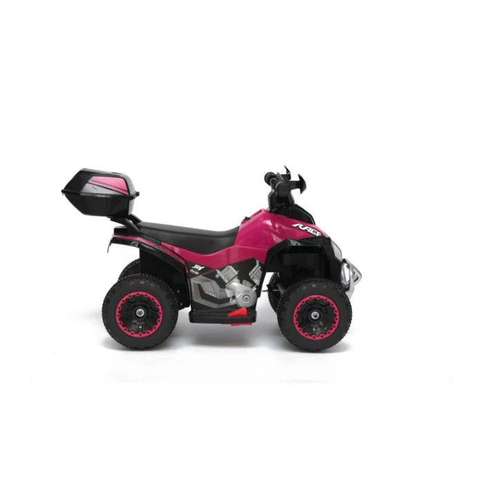 Mini Quad Elettrico per Bambini 6V Rosa Kid Go Deluxe con Luci, Musica, 4 Ruote Stabili e Portapacchi Posteriore
