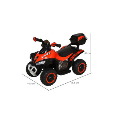 Mini Quad Elettrico per Bambini 6V Rosso Kid Go Deluxe con Luci, Musica, 4 Ruote Antiscivolo e Bauletto Posteriore