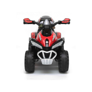 Mini Quad Elettrico per Bambini 6V Rosso Kid Go Deluxe con Luci, Musica, 4 Ruote Antiscivolo e Bauletto Posteriore
