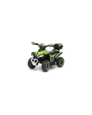 Mini Quad Elettrico per Bambini 6V Rosso Kid Go Deluxe con Luci, Musica, 4 Ruote Antiscivolo e Bauletto Posteriore