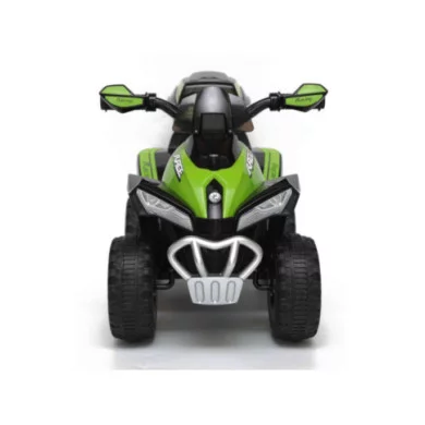 Mini Quad Elettrico per Bambini 6V Verde Kid Go Deluxe con Luci, Musica, 4 Ruote Stabili e Bauletto Posteriore