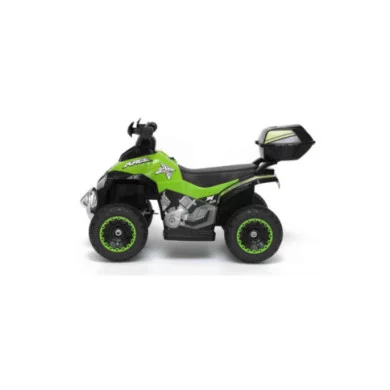 Mini Quad Elettrico per Bambini 6V Verde Kid Go Deluxe con Luci, Musica, 4 Ruote Stabili e Bauletto Posteriore