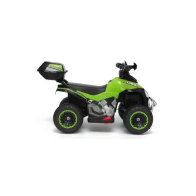 Mini Quad Elettrico per Bambini 6V Verde Kid Go Deluxe con Luci, Musica, 4 Ruote Stabili e Bauletto Posteriore
