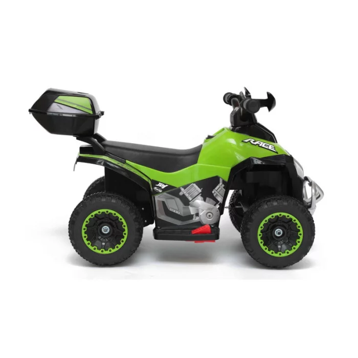 Mini Quad Elettrico per Bambini 6V Verde Kid Go Deluxe con Luci, Musica, 4 Ruote Stabili e Bauletto Posteriore