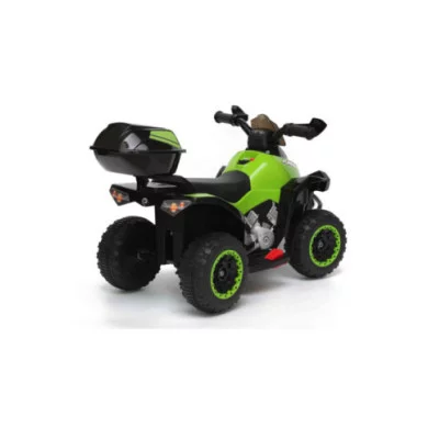 Mini Quad Elettrico per Bambini 6V Verde Kid Go Deluxe con Luci, Musica, 4 Ruote Stabili e Bauletto Posteriore
