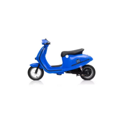 Moto Elettrica per Bambini 24V Blu Deluxe con Luci LED, Suoni, Soft Start, Acceleratore e Ruote da 12” Antiscivolo