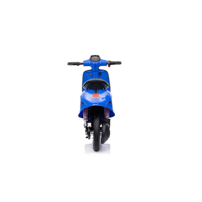 Moto Elettrica per Bambini 24V Blu Deluxe con Luci LED, Suoni, Soft Start, Acceleratore e Ruote da 12” Antiscivolo