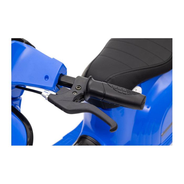 Moto Elettrica per Bambini 24V Blu Deluxe con Luci LED, Suoni, Soft Start, Acceleratore e Ruote da 12” Antiscivolo