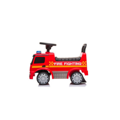 Camion Cavalcabile Pompieri Mercedes Rosso con Clacson, Luci, Sirena, Vano Portaoggetti e Ruote da 14cm