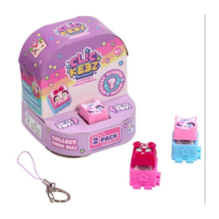 Clickeez Twin Pack – 2 Personaggi Collezionabili a Scatto + Portachiavi, 6+ Anni, Edizione Limitata, 70+ da Scoprire