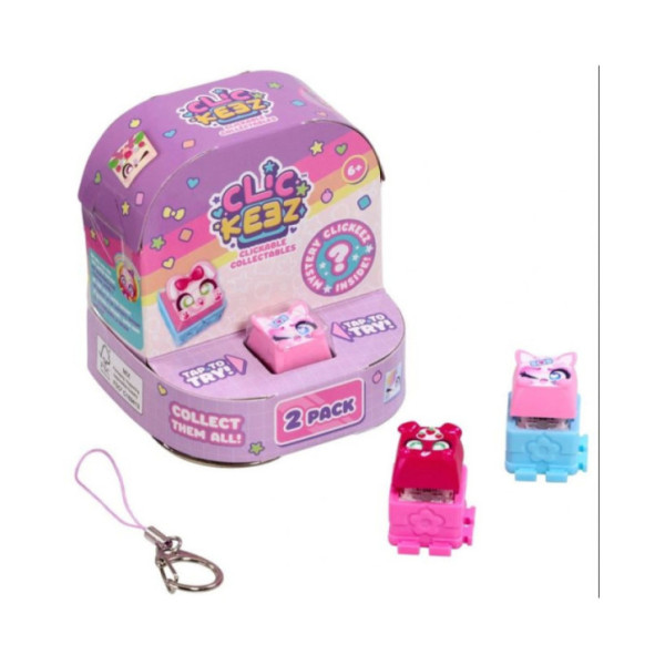 Clickeez Twin Pack – 2 Personaggi Collezionabili a Scatto + Portachiavi, 6+ Anni, Edizione Limitata, 70+ da Scoprire