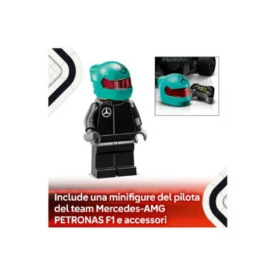 LEGO Speed Champions 77244 Auto da Corsa Mercedes-AMG PETRONAS F1 W 15 Macchina Giocattolo da Collezione con Pilota, Bambini10+