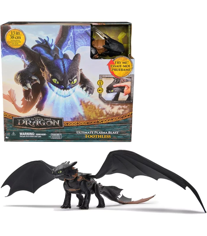 Dragon Trainer Sdentato SputaFuoco – Action Figure 38 cm con Luci