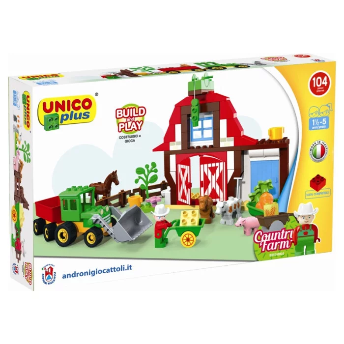 Unico Plus Country Farm Fattoria con Animali, Trattore e Accessori