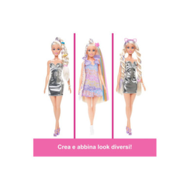 Barbie Fun & Fancy Bambola con Capelli Lunghissimi ed Extension, 2 Look e Accessori Inclusi, 3+ Anni