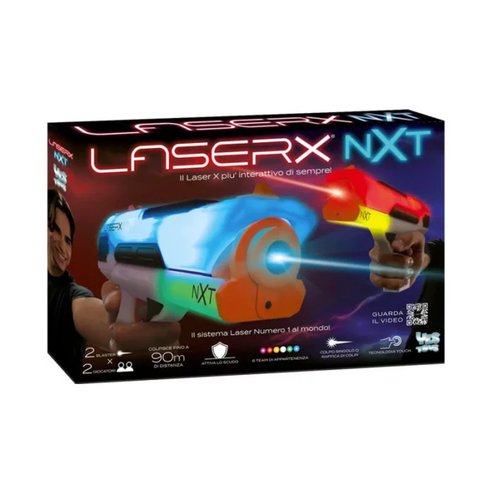 Laser X NXT – Set 2 Pistole Laser Interattive 90m Portata Gioco di Gruppo